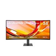 LG 34-дюймовый изогнутый (1800R) монитор LG UltraWide™ 34U640B WQHD 144&nbsp;Гц с USB-C, HDR 10 и sRGB 99% (станд.), 34-дюймовый изогнутый монитор LG UltraWide с разрешением WQHD, поддержкой HDR10, частотой обновления 144&nbsp;Гц и портом USB-C., 34U640B-B, thumbnail 1