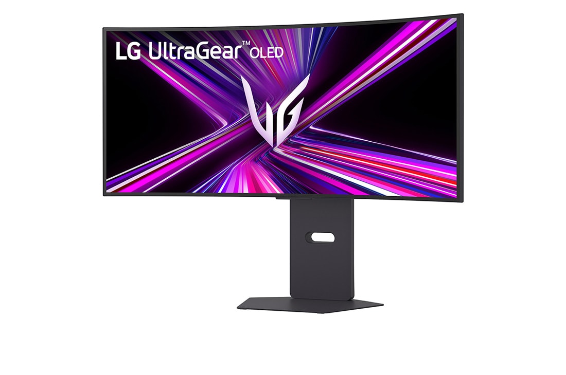 LG 34-дюймовый изогнутый игровой монитор LG UltraGear™ OLED 240&nbsp;Гц WQHD | 0,03&nbsp;мс (серый к серому), DisplayHDR True Black 400, USB-C (подача питания 65&nbsp;Вт) и HDMI&nbsp;2.1, вид сбоку под углом -15&nbsp;градусов, 34GX900A-B, thumbnail 2