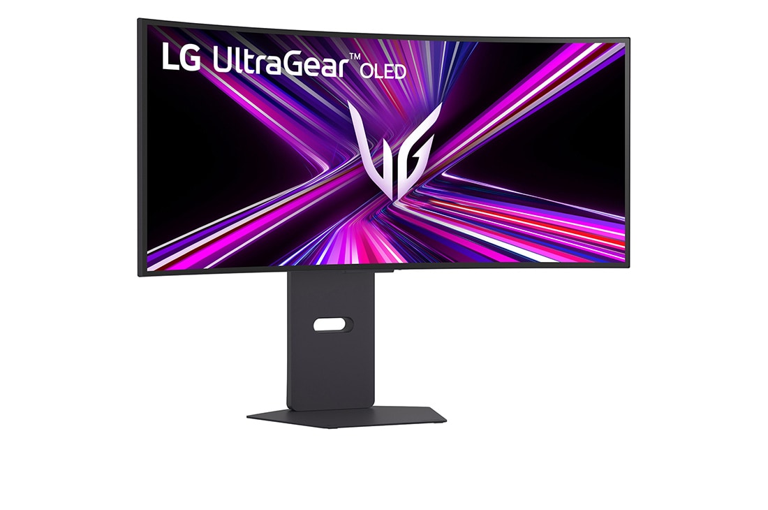 LG 34-дюймовый изогнутый игровой монитор LG UltraGear™ OLED 240&nbsp;Гц WQHD | 0,03&nbsp;мс (серый к серому), DisplayHDR True Black 400, USB-C (подача питания 65&nbsp;Вт) и HDMI&nbsp;2.1, вид сбоку под углом +15&nbsp;градусов, 34GX900A-B, thumbnail 3