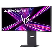 LG 34-дюймовый изогнутый игровой монитор LG UltraGear™ OLED 240&nbsp;Гц WQHD | 0,03&nbsp;мс (серый к серому), DisplayHDR True Black 400, USB-C (подача питания 65&nbsp;Вт) и HDMI&nbsp;2.1, вид сбоку под углом -15&nbsp;градусов, 34GX900A-B, thumbnail 2