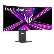 LG 39-дюймовый изогнутый игровой монитор LG UltraGear™ OLED 240&nbsp;Гц WQHD | 0,03&nbsp;мс (серый к серому), вид сбоку под углом -15&nbsp;градусов, 39GX900A-B, thumbnail 2