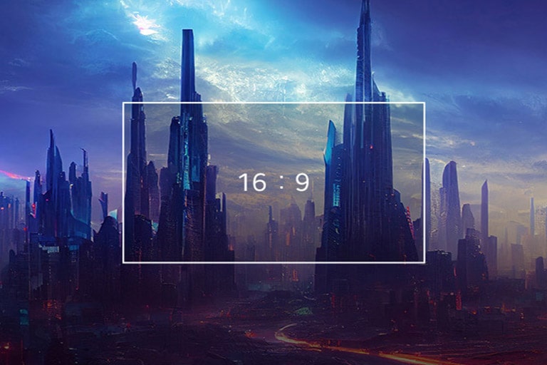 Игровая сцена на панорамном игровом мониторе.