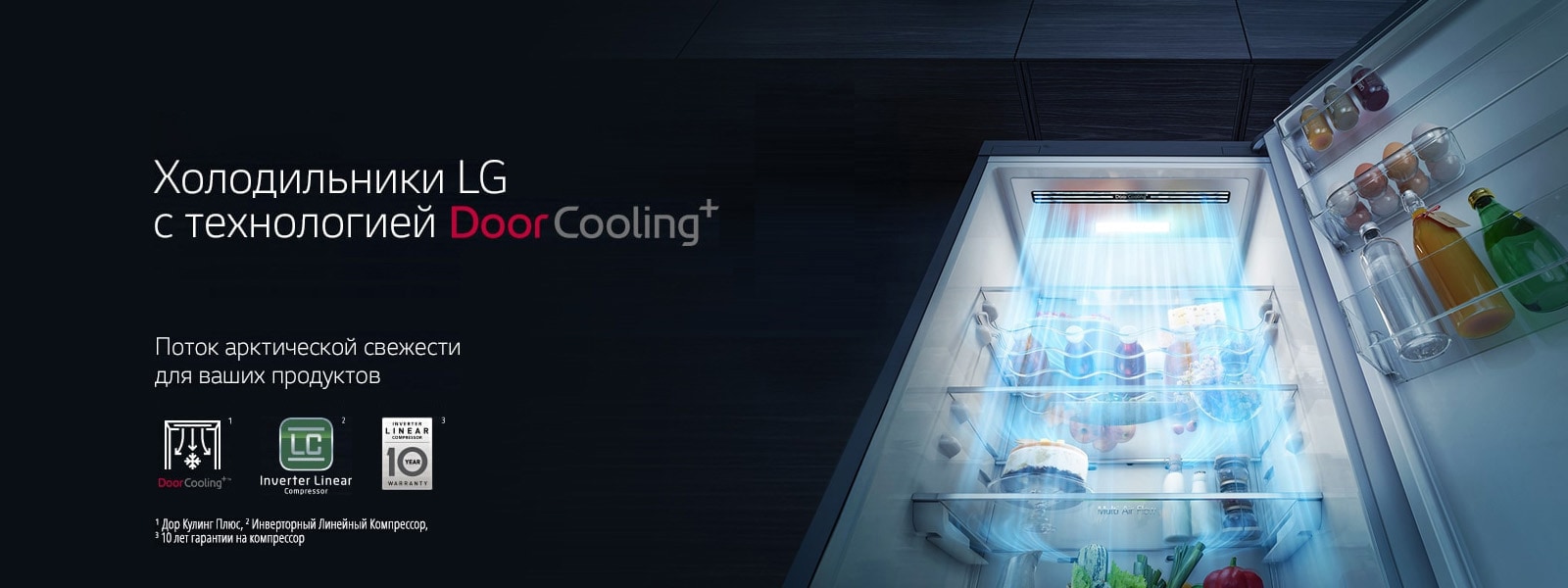 Холодильники LG с технологией Door Cooling+