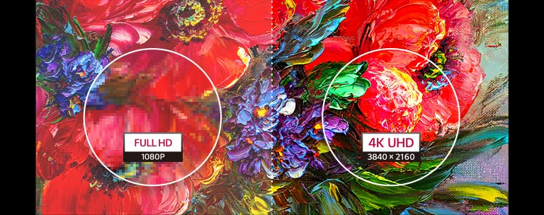 Сравнение FULL HD и 4K UHD.