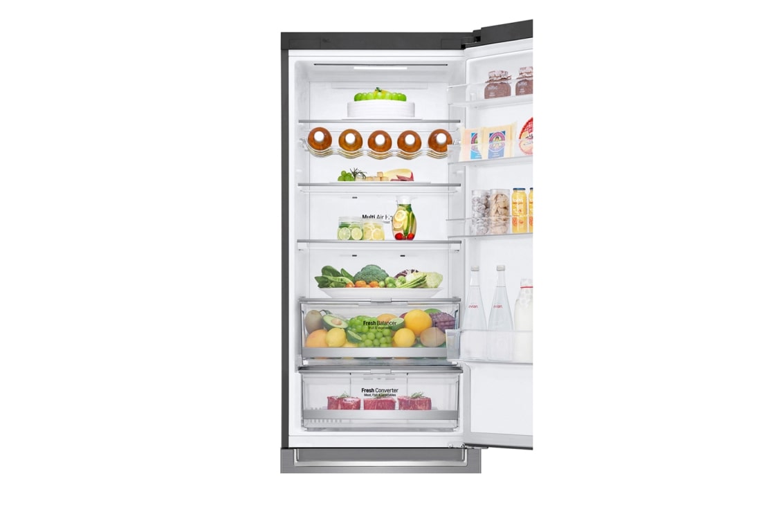 LG Холодильник LG GA-B509SMUM | Объем 384 л | DoorCooling+ | Зоны свежести| Винная полка | Серебристый, door open view, GA-B509SMUM, thumbnail 13
