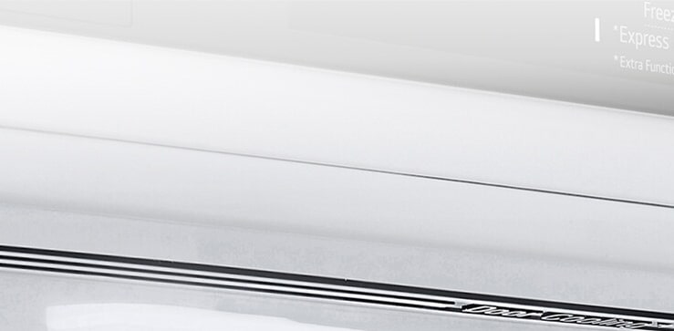 Close-up of soft LED lighting, effectively distributing light throughout the refrigerator and making it easy on the eyes.