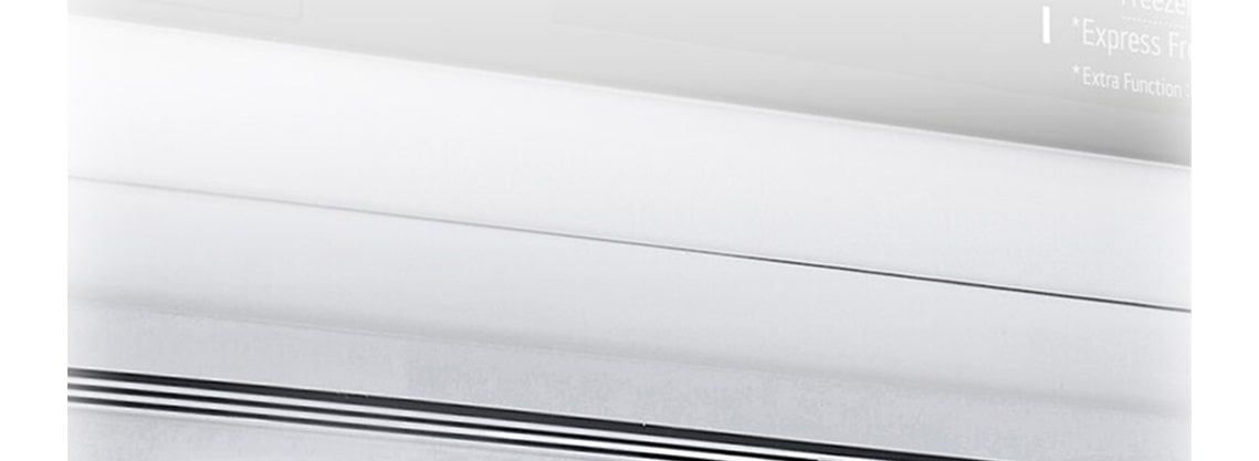 Close-up of soft LED lighting, effectively distributing light throughout the refrigerator and making it easy on the eyes.