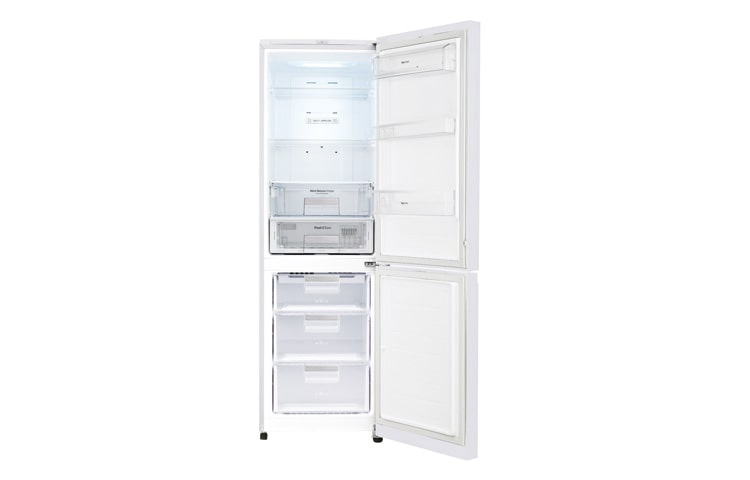 LG Двухкамерный холодильник LG Total No Frost. Высота 190см. Скругленные дверцы из закаленного стекла. Цвет: светло-серебристый с цветочным узором, GA-B439TGDF, thumbnail 2
