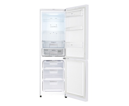 LG Двухкамерный холодильник LG Total No Frost. Высота 190см. Скругленные дверцы из закаленного стекла. Цвет: светло-серебристый с цветочным узором, GA-B439TGDF, thumbnail 2