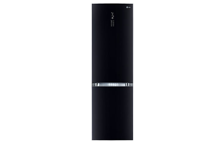 LG Двухкамерный холодильник LG Total No Frost. Высота 190см. Скругленные дверцы из закаленного стекла. Цвет: черный зеркальный, GA-B439TGMR, thumbnail 1