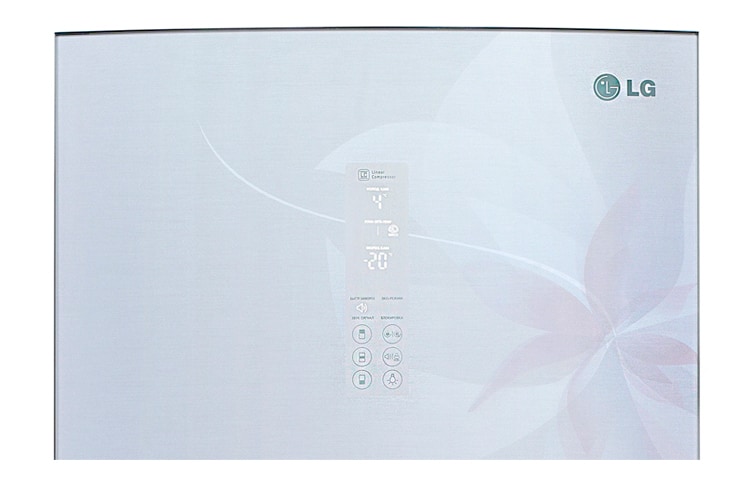 LG Двухкамерный холодильник LG GA-B439TLDF TOTAL NO FROST. Высота 190см. Скругленные дверцы из закаленного стекла. Цвет: светло-серый с цветочным узором., GA-B439TLDF, thumbnail 3