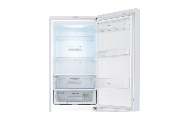 LG Двухкамерный холодильник LG GA-B439TLDF TOTAL NO FROST. Высота 190см. Скругленные дверцы из закаленного стекла. Цвет: светло-серый с цветочным узором., GA-B439TLDF, thumbnail 4