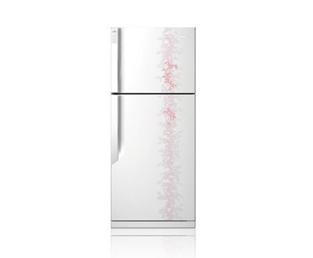 LG Двухкамерный холодильник LG Total No Frost. Высота 173см. Цвет белый с цветочным узором., GN-M492CPQA