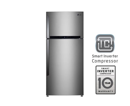 LG Двухкамерный холодильник LG с функцией «Total no frost». Высота — 180 см. Цвет — серебристый., GN-M702GLHW