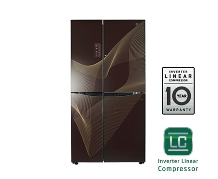 LG ДВУХКАМЕРНЫЙ ХОЛОДИЛЬНИК LG TOTAL NO FROST Side by Side. ВЫСОТА 179СМ. ЦВЕТ: черный зеркальный, GR-M317SGKR