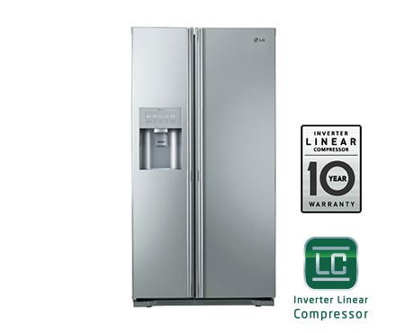 LG Двухкамерный холодильник LG TOTAL NO FROST Side by Side. Высота 175СМ. Цвет: серебристый, GW-L227NAXV
