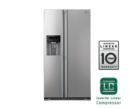LG Двухкамерный холодильник LG формата Side-by-side c технологией «Total no frost». Высота — 175 см. Цвет: серебристый., GW-L227NLPV