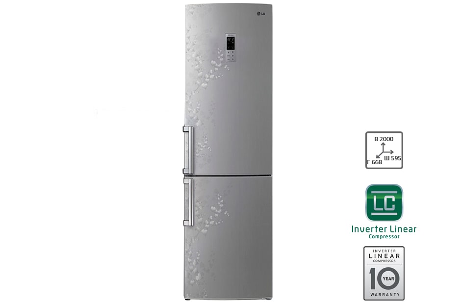 LG Холодильник LG c Инверторным Линейным компрессором, GA-B489ZVSP