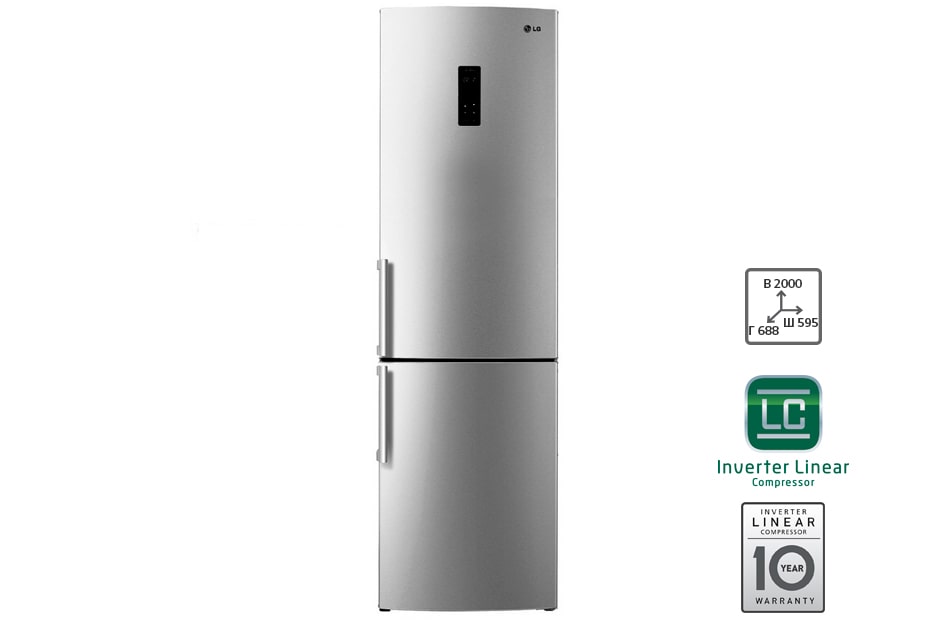LG Холодильник LG c Инверторным Линейным компрессором, GA-B489YMQZ