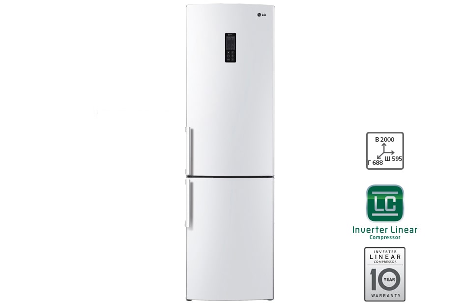 LG Холодильник LG c Инверторным Линейным компрессором, GA-B489YVQZ