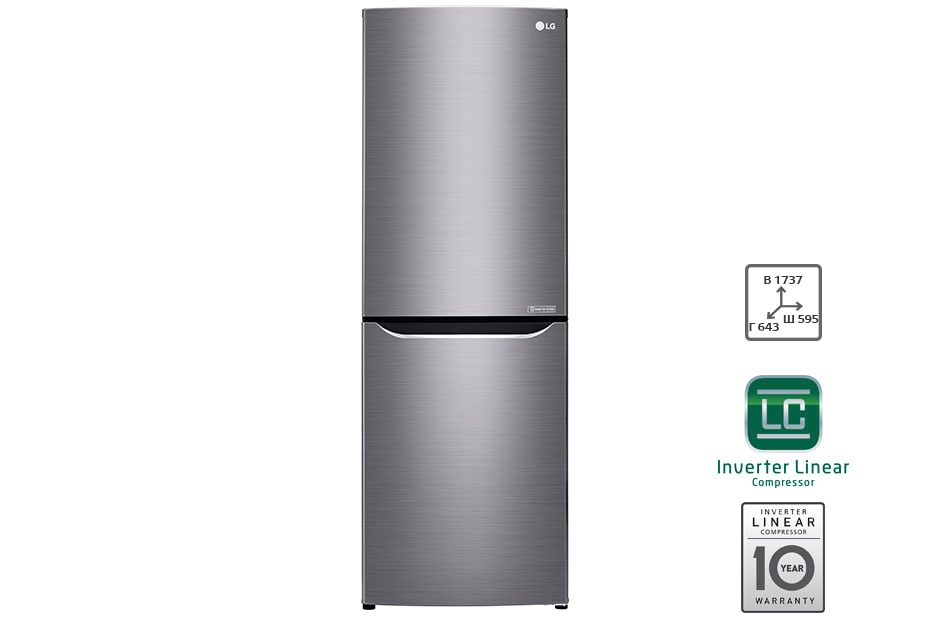 LG Холодильник LG c Инверторным Линейным компрессором, GA-B389SMCZ