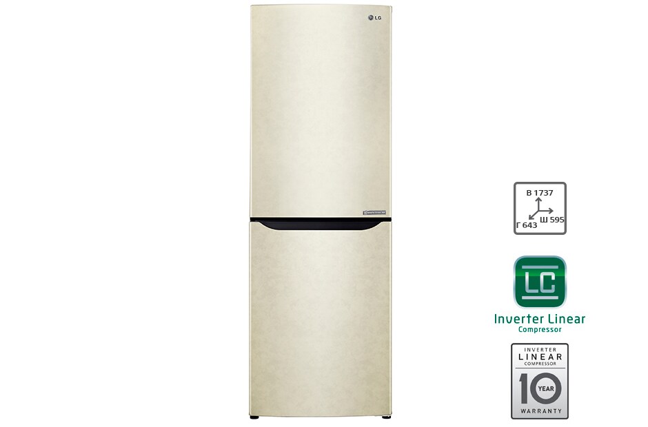 LG Холодильник LG c Инверторным Линейным компрессором, GA-B389SECZ