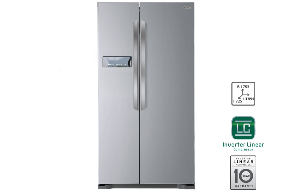 LG Холодильник LG Side-By-Side с системой Total No Frost, GC-B207GAQV