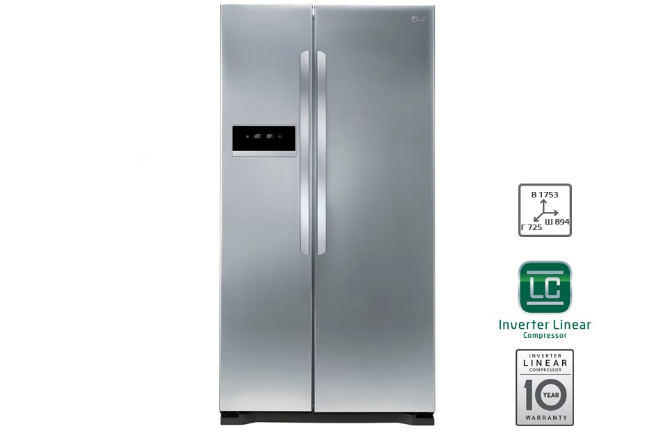 LG Холодильник LG Side-By-Side с системой Total No Frost, GC-B207GMQV