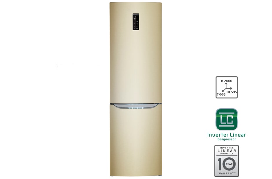 LG Холодильник LG c Инверторным Линейным компрессором, GA-B489SGKZ