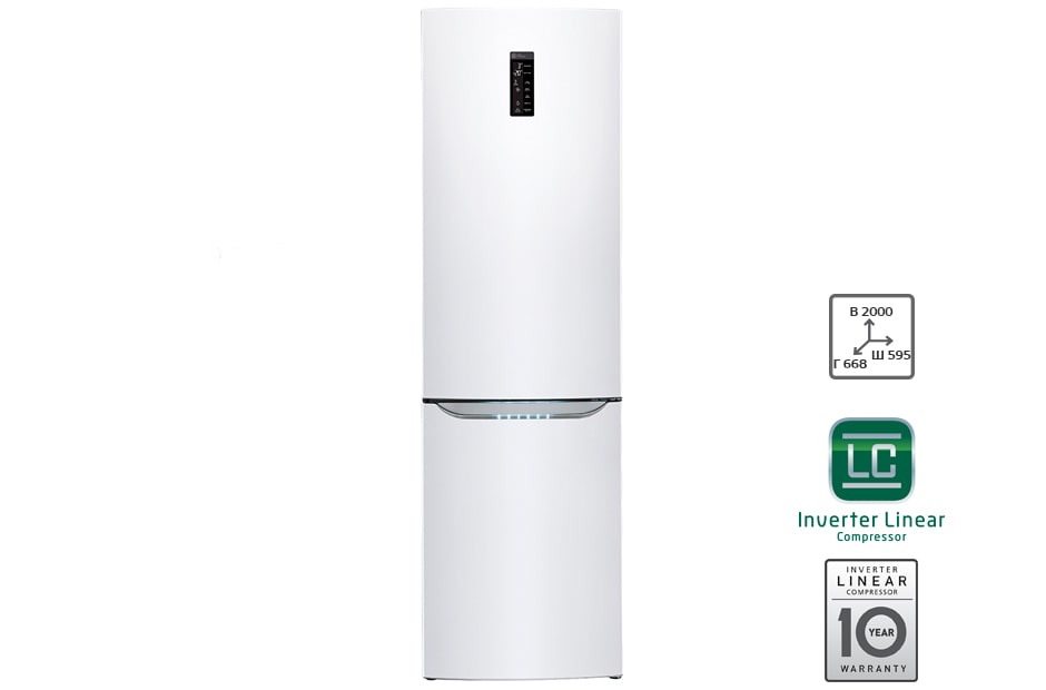 LG Холодильник LG c Инверторным Линейным компрессором, GA-B489SVKZ