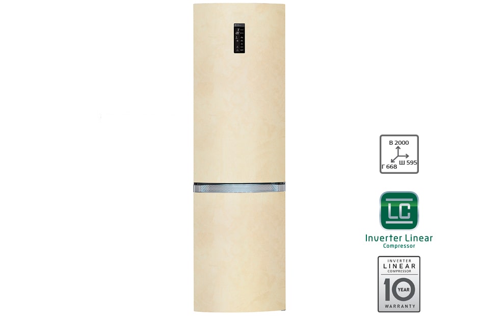 LG Холодильник LG c Инверторным Линейным компрессором, GA-B489TEKZ