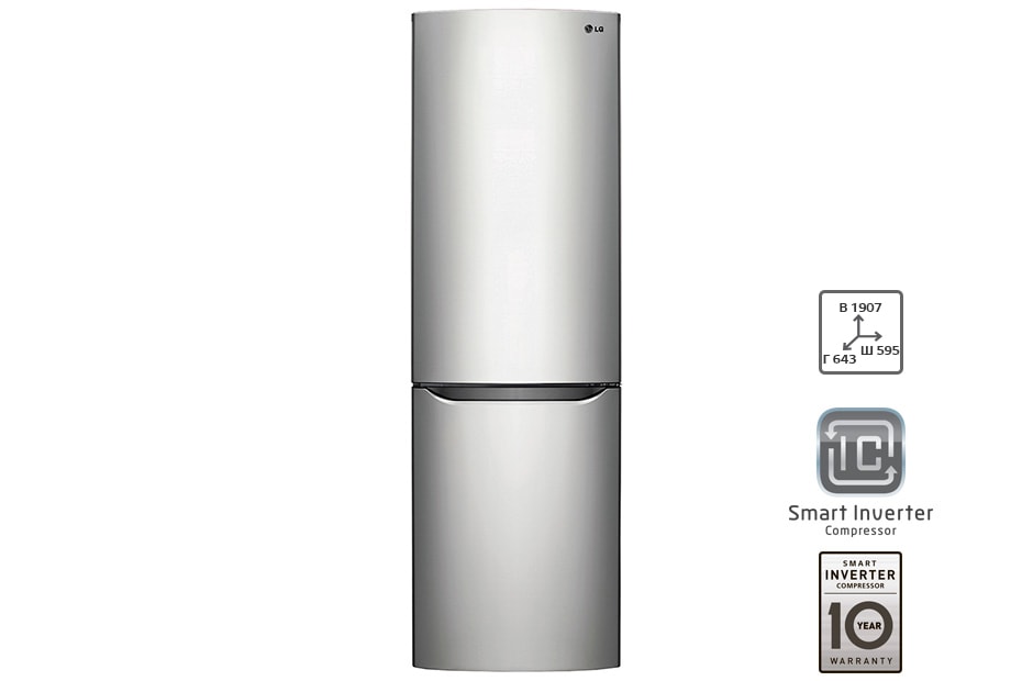LG Холодильник LG c Инверторным компрессором, GA-B409SMCL