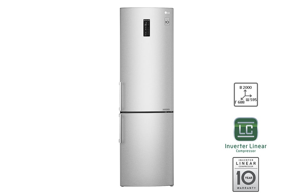 LG Холодильник LG c Инверторным Линейным компрессором, GA-B499YAQZ