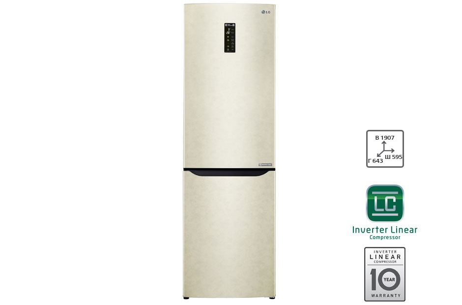 LG Холодильник LG c Инверторным Линейным компрессором, подключением к Wi-Fi и управлением через смартфон с приложением SmartThinQ, GA-E429SERZ
