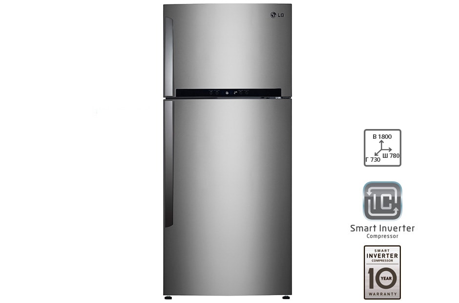 LG Холодильник LG c Инверторным компрессором, GN-M702HMHM