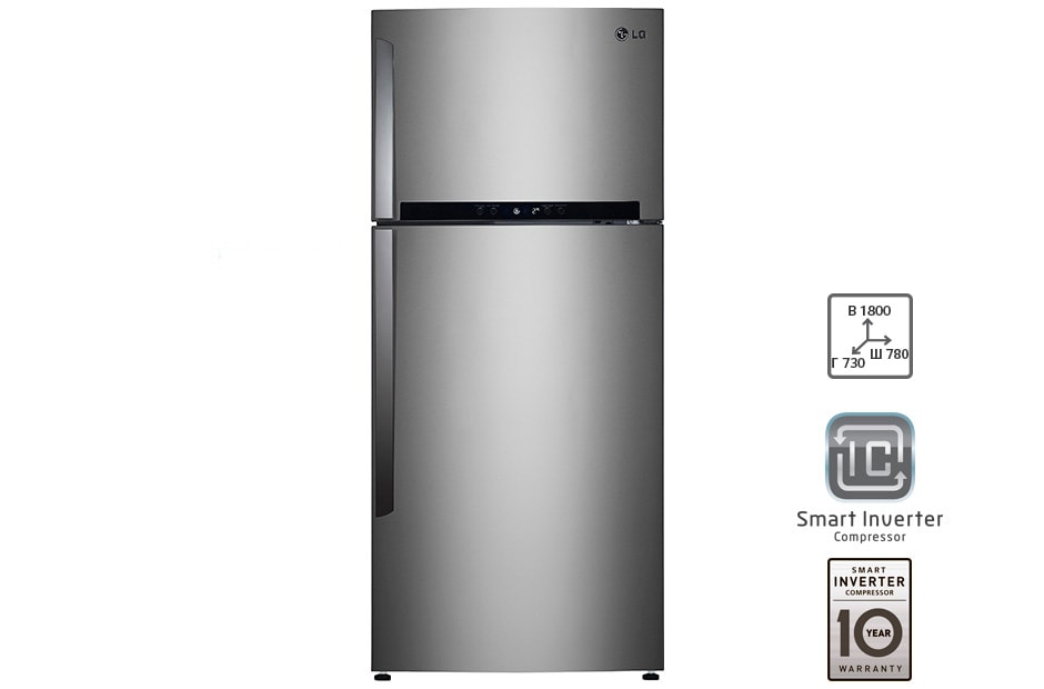 LG Холодильник LG c Инверторным компрессором, GN-M702HMHM