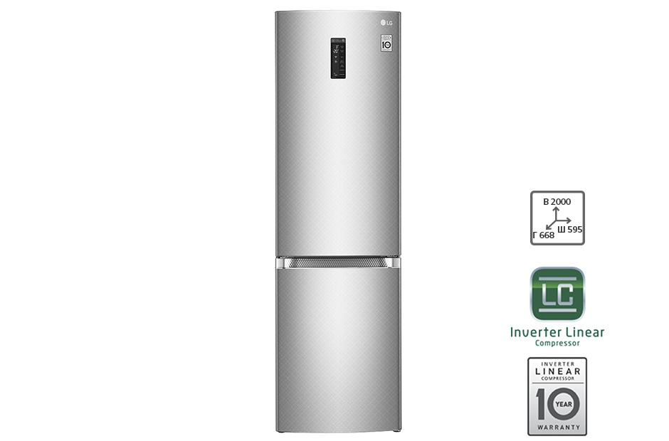 LG Холодильник LG c Инверторным Линейным компрессором, GA-B499TCSN