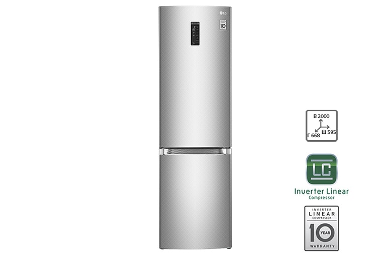 LG Холодильник LG c Инверторным Линейным компрессором, GA-B499TCSN, thumbnail 1