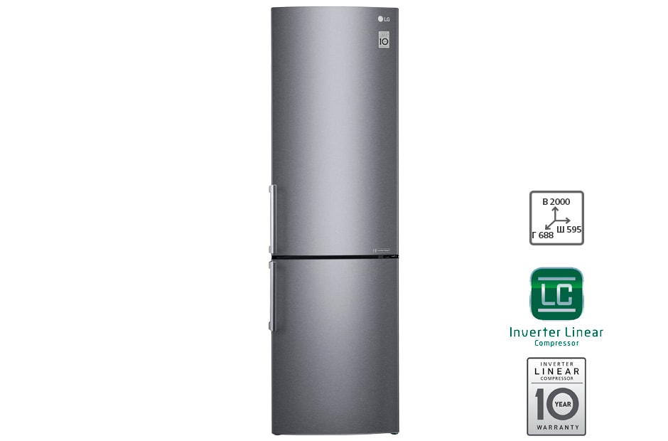 LG Холодильник LG c Инверторным Линейным компрессором, GA-B499YLCZ