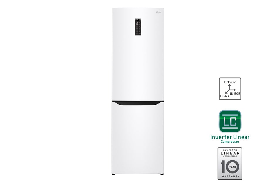 LG Холодильник LG c Инверторным Линейным компрессором, GA-B429SQUZ