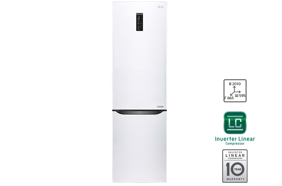 LG Холодильник LG c Инверторным Линейным компрессором, подключением к Wi-Fi и управлением через смартфон с приложением SmartThinQ, GW-B499SQFZ