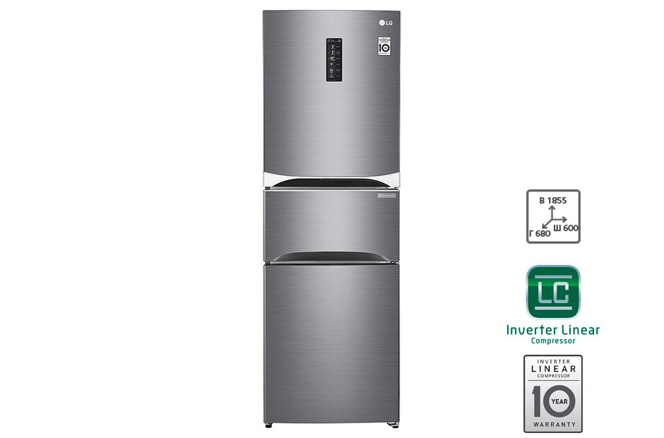 LG Холодильник LG c Инверторным Линейным компрессором, GC-B303SMHV