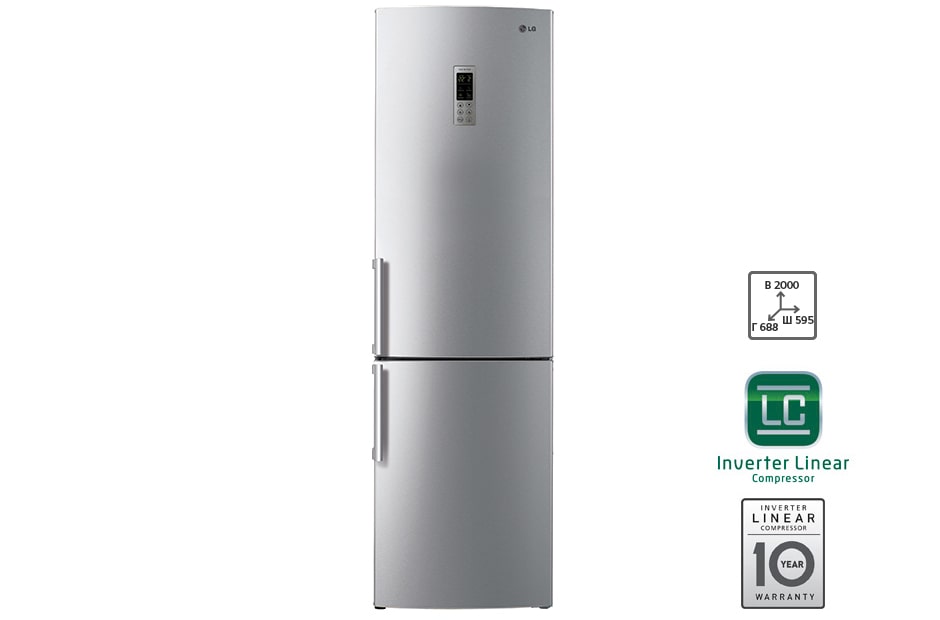 LG Холодильник LG c Инверторным Линейным компрессором, GA-B489YAQZ