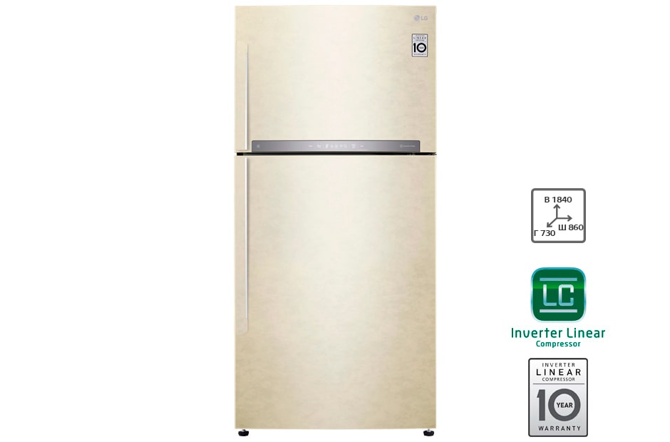 LG Холодильник LG GR-H802HEHZ | 630л | DoorCоoling+ | Бежевый, GR-H802HEHZ