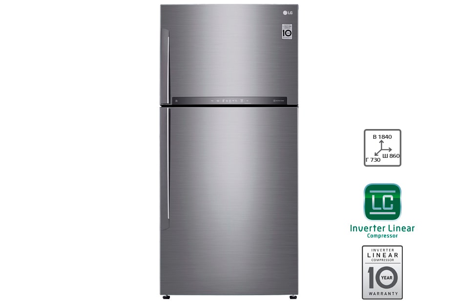 LG Холодильник LG c инверторным линейным компрессором, GR-H802HMHZ