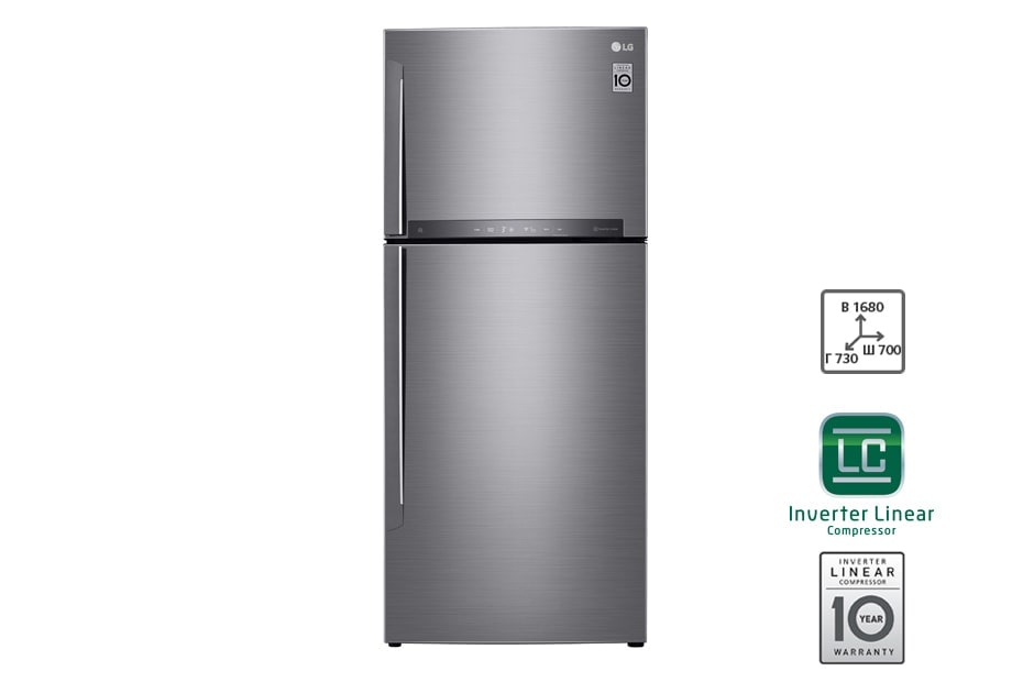 LG Холодильник LG c Инверторным Линейным компрессором, GN-H432HMHZ