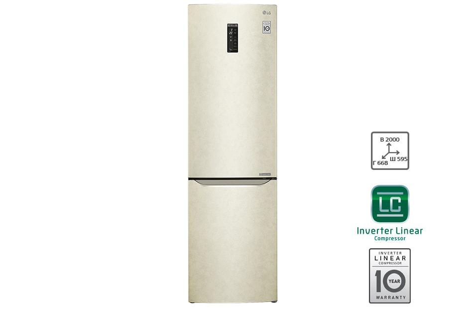 LG Холодильник LG c Инверторным Линейным компрессором, GA-B499SEQZ