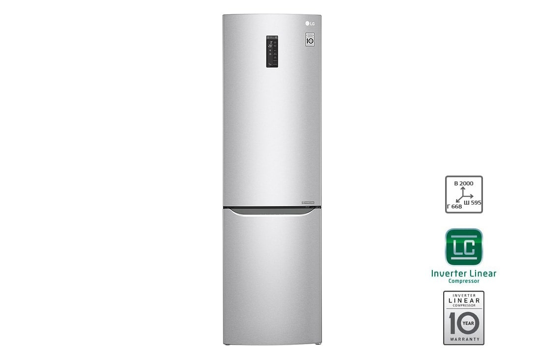 LG Холодильник LG c Инверторным Линейным компрессором, GA-B499SAQZ