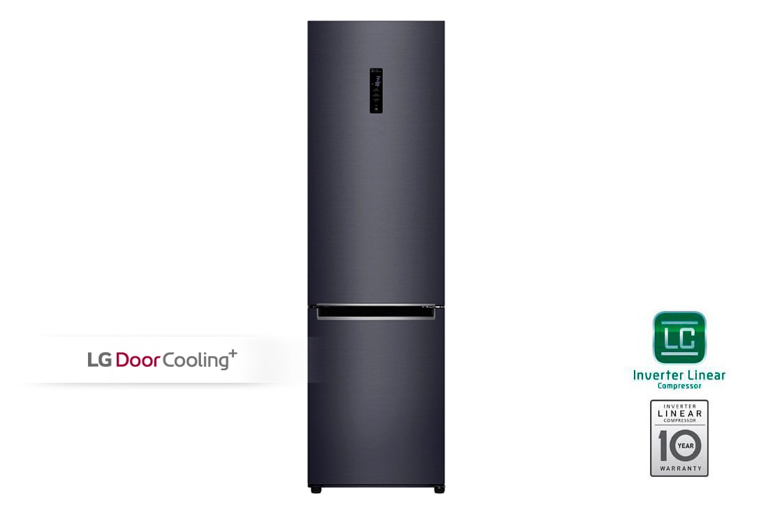 LG Объем 419л | DoorCooling+ | Матовый черный | Зоны свежести, Складная полка, Винная полка, Wi-Fi, GA-B509SBDZ