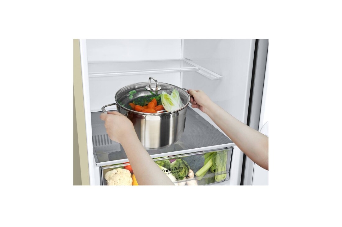 LG Объем 374л | DoorCooling+ | Бежевый | Складная полка, Total No Frost, Wi-Fi, GA-B459SEQZ, thumbnail 6